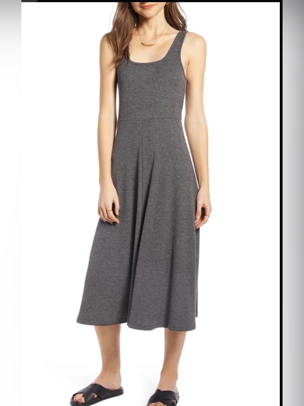 Treasure & Bond A-Line Tank Midi Dress XS gray